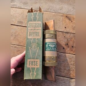 Vintage Jefferson Electric Fuse In Box, 250 Amp, Cats No. 391-250